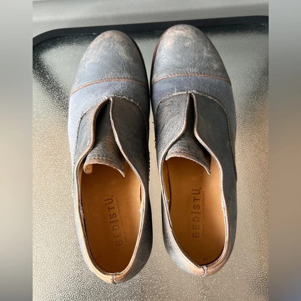BED|STU Gray and Brown Loafers - Picture 2 of 12